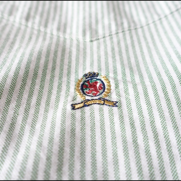 Tommy Hilfiger Green Stripe Button Down - Picture 3 of 4
